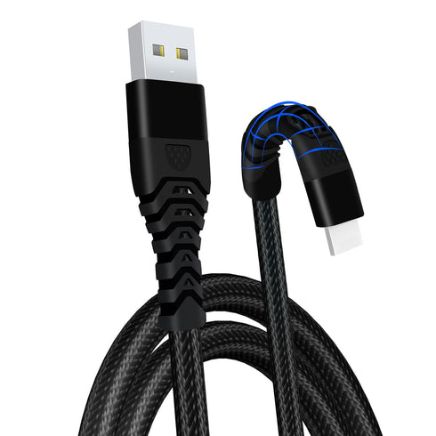USB iPhone Charger Cable 2M Pack of 3 Braided Lightning Charging Cable Heavy Duty Quick Charger - TradeNRG UK